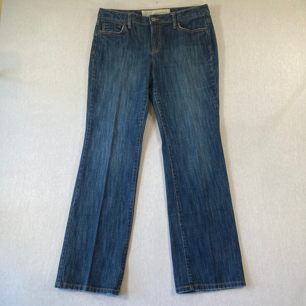 Ann Taylor LOFT Women 10 Original Bootcut Jeans 30" Inseam Med Wash Blue Denim